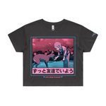 Sayo Nara Deer Park (Pink/Teal) Crop Top