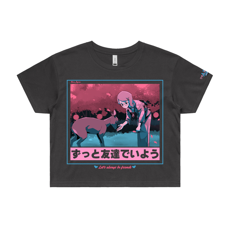 Sayo Nara Deer Park (Pink/Teal) Crop Top