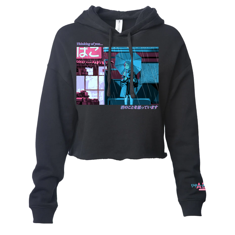 Sayo Bus Stop (Pink/Teal) Crop Hoodie