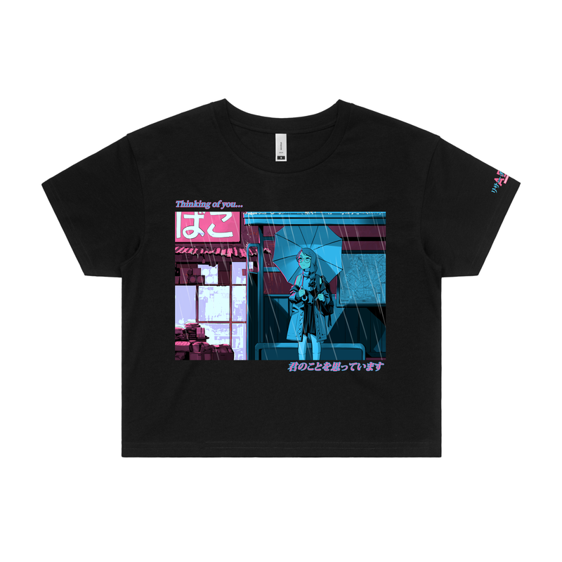 Sayo Bus Stop (Pink/Teal) Crop Top