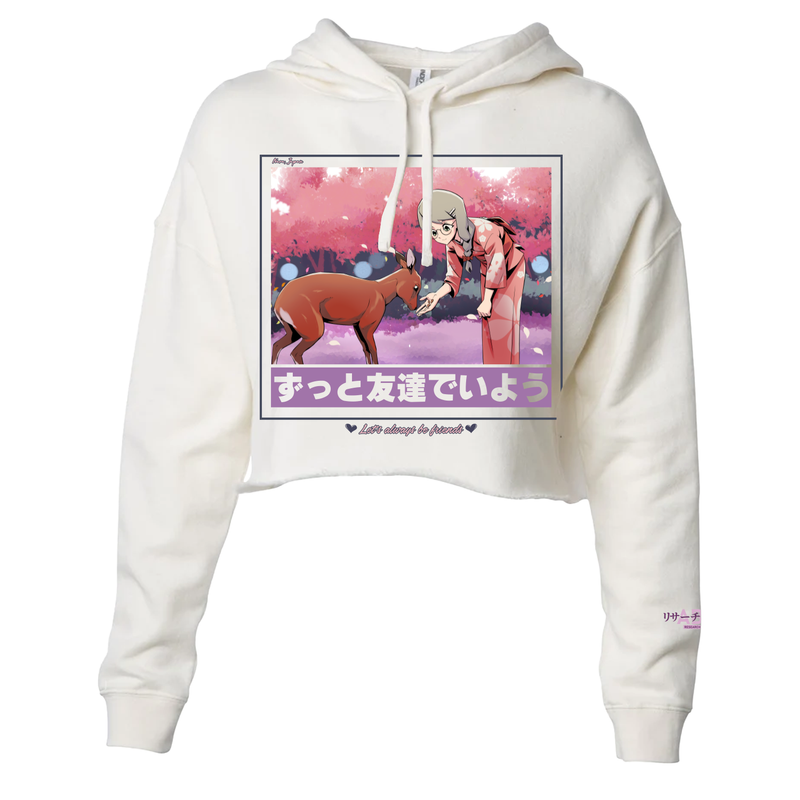 Sayo Nara Deer Park (Color) Crop Hoodie